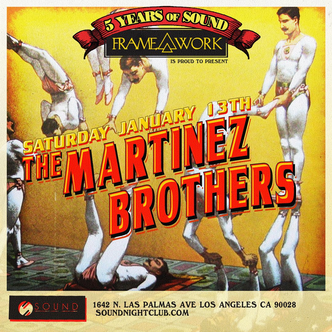 Sound_Nightclub's tweet photo. The party is in town! @themartinezbros takes over @thisisframework tonight for our #5YearsofSound celebration 🎉 Limited tickets will be sold at the door, we highly suggest arriving early tonight https://t.co/v7XjeP1Yuk