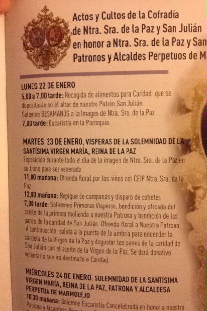 No olvides acudir a los actos en honor a nuestra amantisima Patrona.