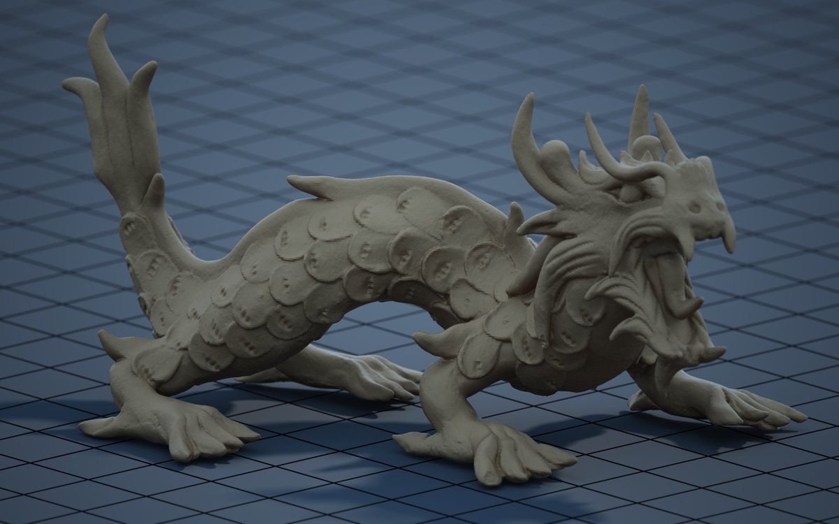 ephtracy's tweet photo. XYZ RGB Dragon and Thai Statue in 512^3 sdf #raytracing https://t.co/dJBItuTcwu