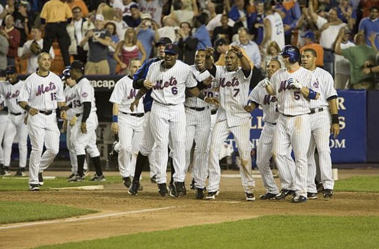 José Reyes, David Wright &amp; other Mets await Carlos Delgado to cross home plate after his 12th inning walk-off home run on 05/29/2007.
#Mets <a href="/lamelaza_7/">Jose Reyes</a> <a href="/carlosdelgado21/">Carlos Delgado</a>