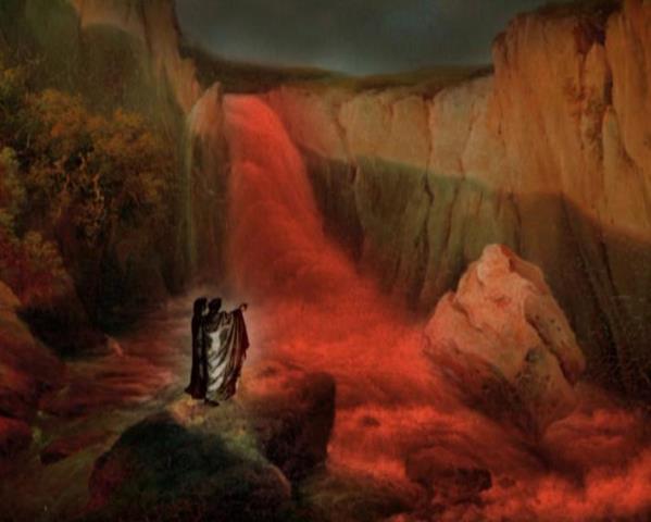 Pekenyami's tweet photo. En el #CantoXII (#CirculoVII del #Infierno), #Dante2018 y #Virgilio se encuentran con varios lugares y personajes mitológicos: El #Minotauro del laberinto de Creta, los #centauros Quirón, Neso y Folo y el río de sangre y fuego #Flegetonte, donde se ahogan los violentos. https://t.co/G0EBUJHwyH
