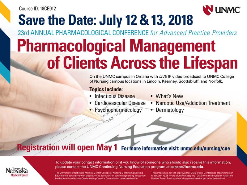 nebraska_np's tweet photo. New Year, better #NP! Save the date for the annual pharmacology conference
#NNPCE https://t.co/NNvMRwC8gP