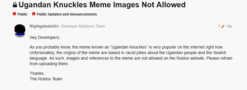 Roblox Ban Meme Free Robux Codes 2019 Real - roblox uganda knuckles drawception