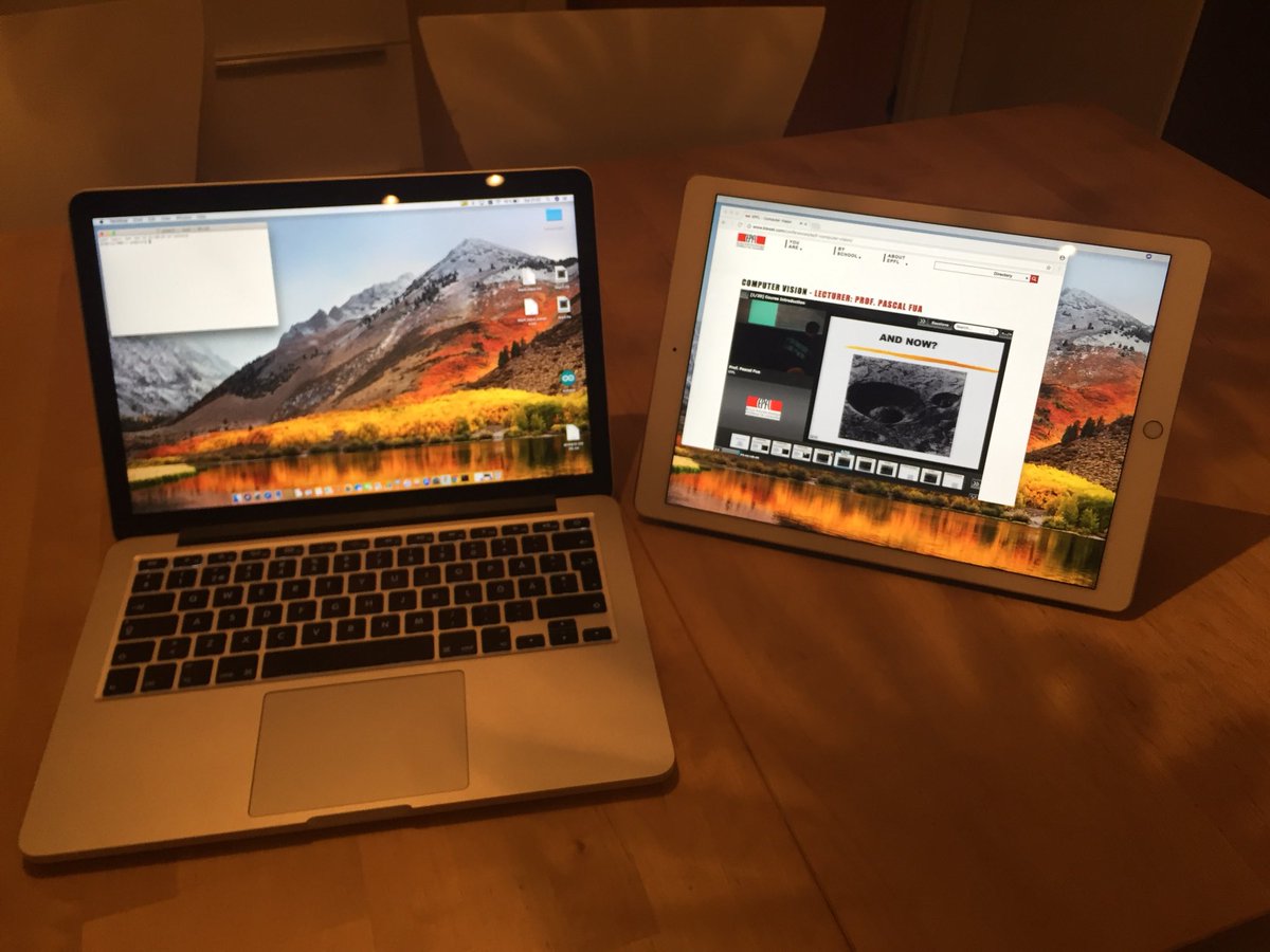 codewiz's tweet image. Why haven’t I used iDisplay before? Works either over USB or WiFi. Not as fast as an external monitor but fine for reference documentation etc and very portable!