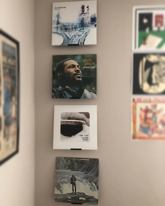 monkbernardo's tweet photo. They’ve been up for a bit, but these are Winter’s albums on the @jackandbrooklyn PropArt displays. @radiohead #MarvinGaye @boniver #JohnDenver https://t.co/SoY7H2eUMR https://t.co/aZBRUP15ZQ