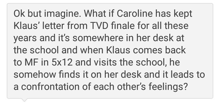 midnightrqinn's tweet photo. Someone wrote this on tumblr and i lost my sh*t...because it could happen
Ooohh god
#Klaroline https://t.co/PP8irKFVEY