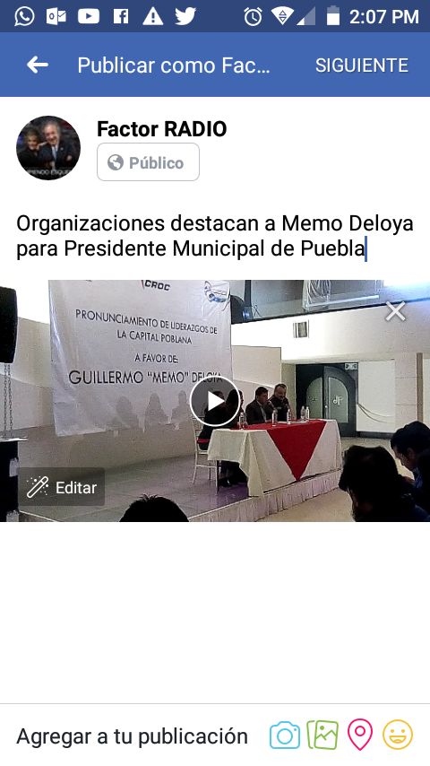 FactorRadioNew's tweet photo. Organizaciones Políticas #destapan a @gdeloya para PresidenciaMunicipal PueblaCapital @FACTORCIUDADANO @MexicoPrioridad @ElviraGaytanCo1 https://t.co/afVoh8QpWz