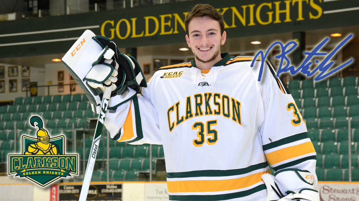 ClarksonMHockey's tweet photo. Congrats Nicholas Latinovich - 21 saves for a shutout in first career start, 3-0 at RPI! Big effort by our freshman goalie! https://t.co/hNEz5lDSw8