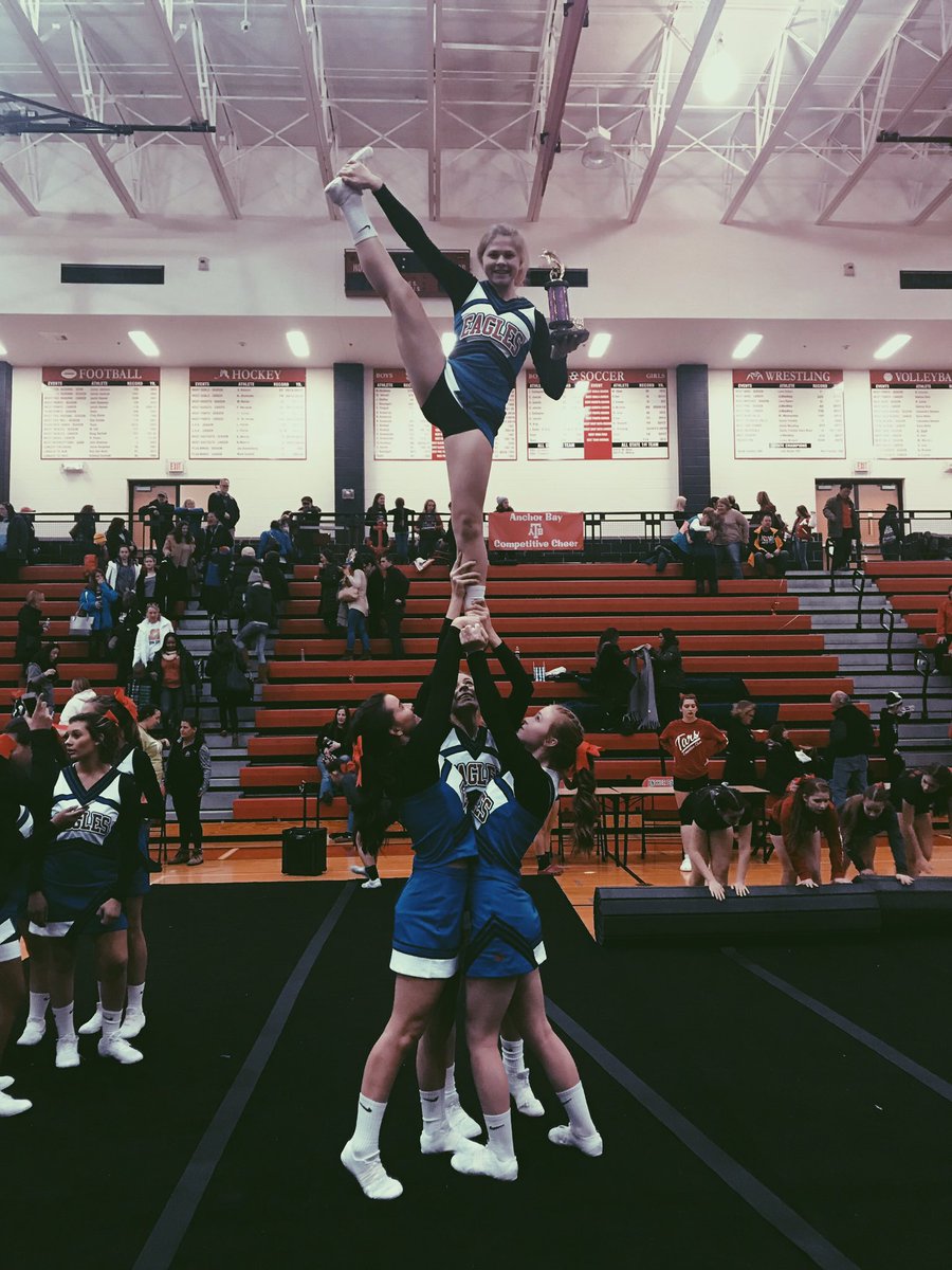 PCSCheer's tweet photo. Great job today ladies! We're on the journey of breaking records from last year💙❤️ https://t.co/LAheY7MaYN