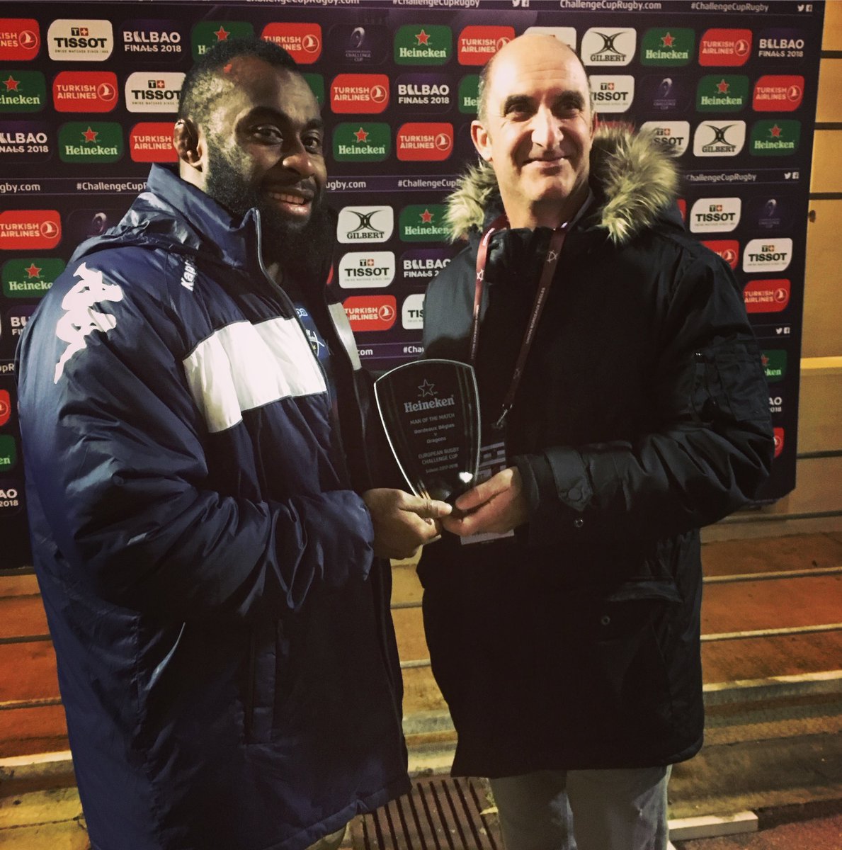 Homme du match : bravo à Peni Ravai encore énorme ce soir à Chaban face aux @dragonsrugby ! Victoire bonifiée pour l’UBB 36 -28 💪🏼 #ILOVEUBB #ChallengeCup #UBBDRA #rugby