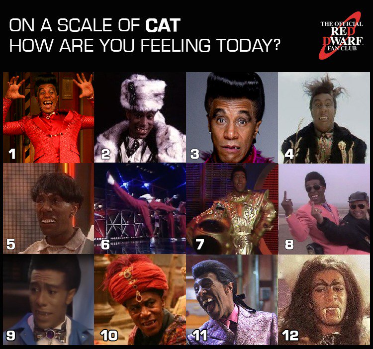 Red Dwarf Fan Club On A Scale Of Cat How Are You Feeling Today Reddwarf Catscale Dannyjohnjules Red Dwarf Fan Club On A Scale Of Cat How Are You Feeling Today Reddwarf Catscale Dannyjohnjules