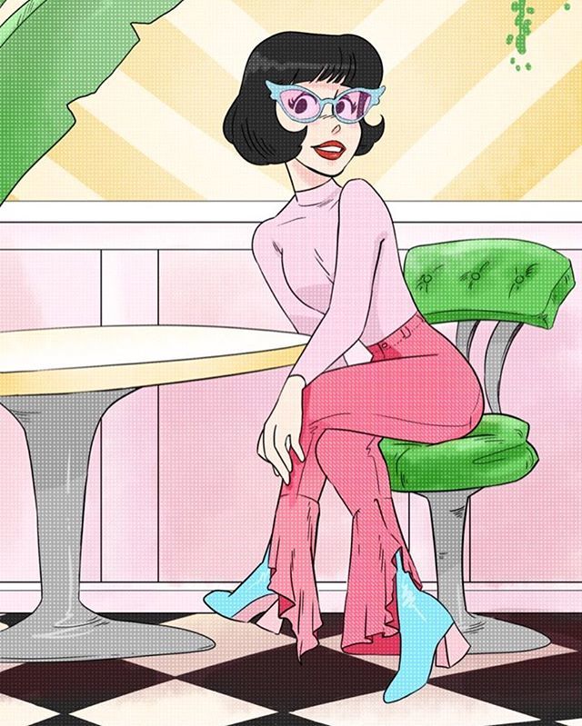 EllaMRed's tweet image. Drawing of @afashionnerd in a Betty and Veronica style as a warm up for the @bettyandveronica contest 
I’ll post a close up version in a second so you can see the screen tones 
#bettyandveronica #amyroiland #afashionnerd #afashionnerdart #fanart #art #ar… ift.tt/2D1k11o