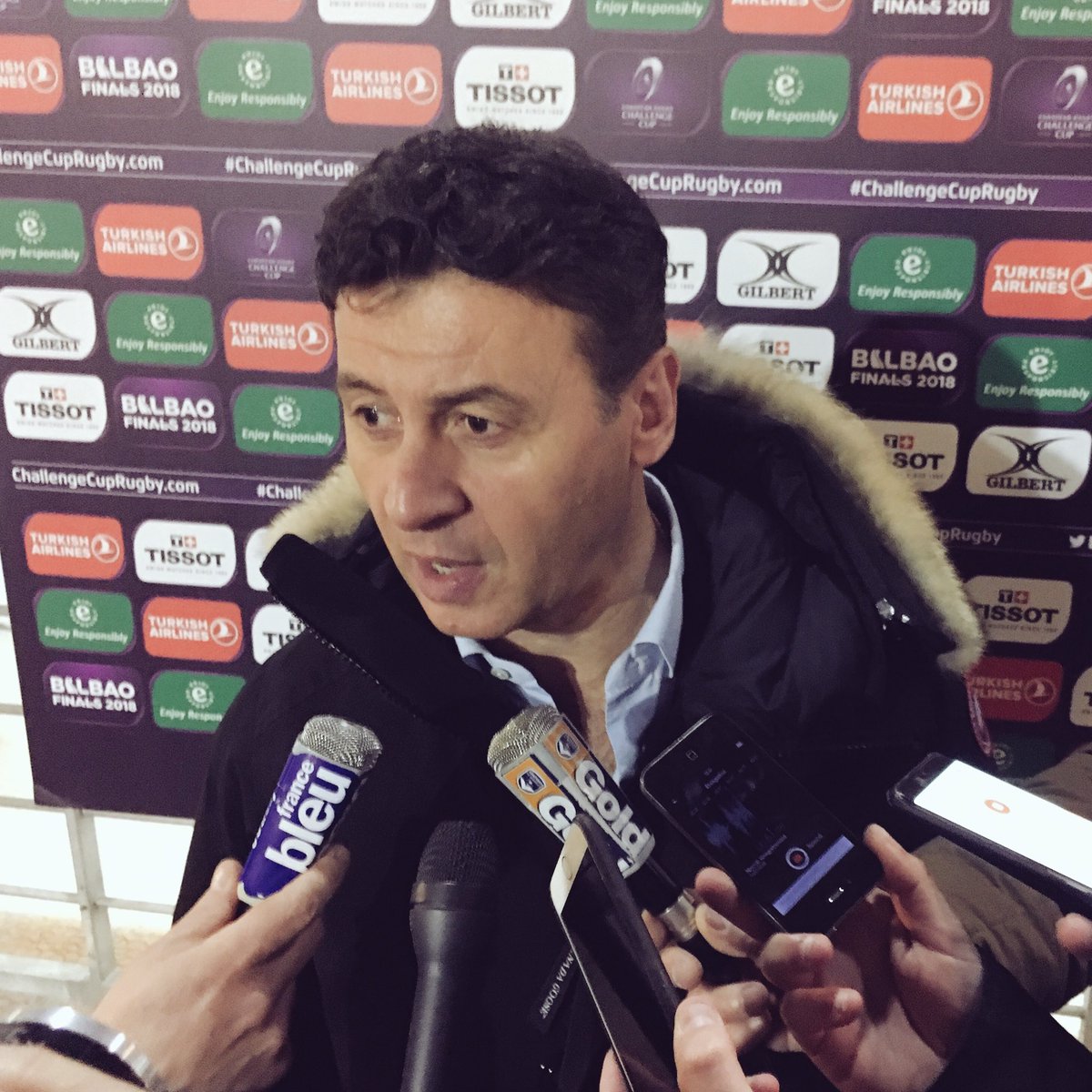 UBBrugby's tweet photo. Laurent Marti : « Ravi et soulagĂ© dâavoir gagnĂ© face Ă des Dragons quâon nâattendait pas Ă ce niveau. CâĂ©tait oublier un peu vite le grand pays de rugby quâest le Pays de Galles. On va tout donner samedi prochain. » #UBBDRA #ChallengeCup #rugby https://t.co/tAiTQ05KQk