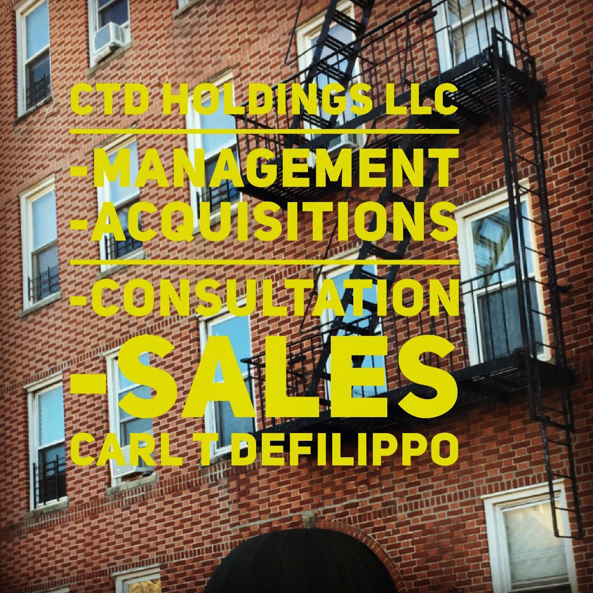 CTD HOLDINGS LLC -MANAGEMENT-ACQUISITIONS -CONSULTATIONS -SALES Carl T DeFilippo “Friend of Landlords” #realestate #apts #multifamily