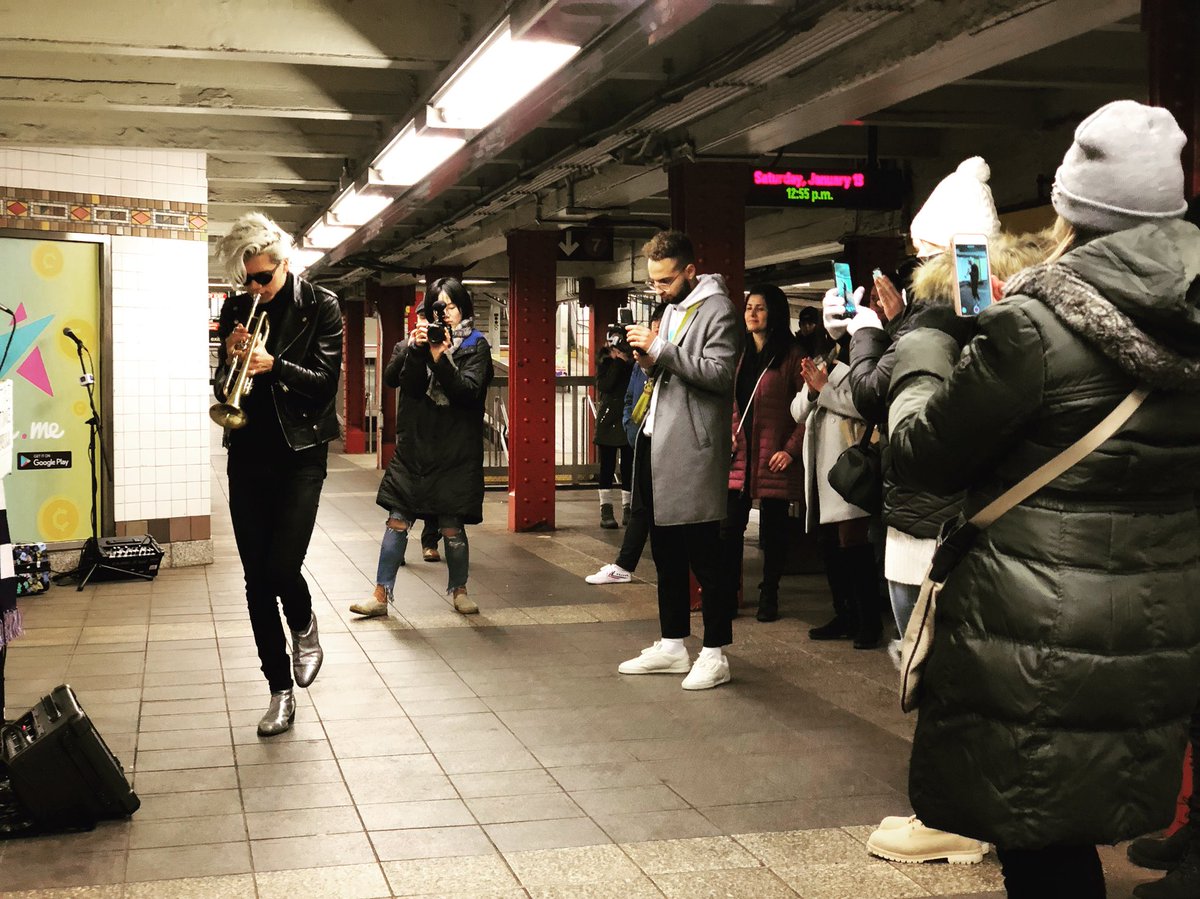SpencerLudwig's tweet photo. good times at the Bryant Park stop today! #SubwaySet #NoTipsJustDance [o*] x @lukedupont https://t.co/lI7wU8Z4MN