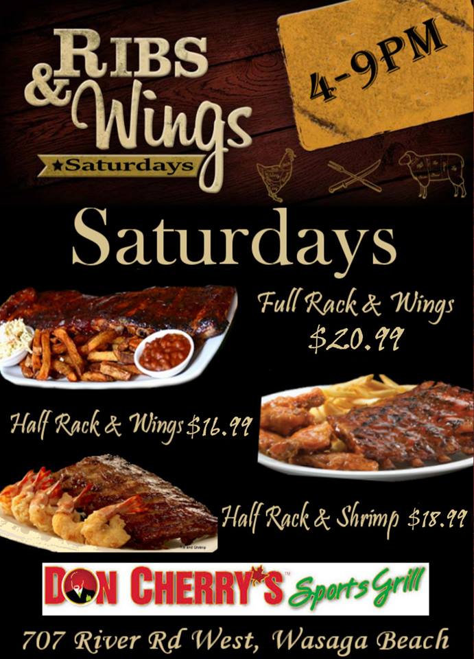 SocialmaxEd's tweet image. I made a booboo.  Earlier today I posted incorrect pricing for wings and ribs specials at Don Cherry's today. New, lower pricing listed below.  Happy Saturday!