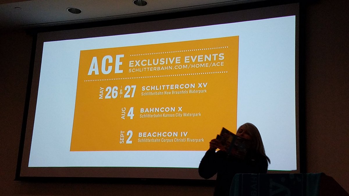 aceonlineorg's tweet photo. More fun between ACE &amp; @Schlitterbahn during #NoCoasterCon 2018!  
NOTES: The revised date for #BahnCon is July 28! &amp; Summer Under Cover Con is Nov 3! 
#RideWithACE #TheACEadvantage #TheOriginalAndStillUnique @ACEWGLR https://t.co/ahNztO3Wek