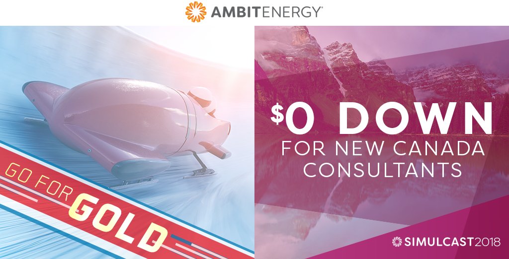 AmbitEnergy's tweet photo. Go for the gold after Simulcast! New Consultant promotions start today. More information coming soon on PowerZone. #Simulcast2018 https://t.co/IWQmI8V9RD
