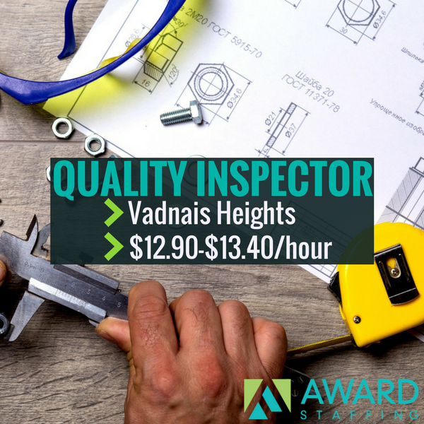 AwardStaffing's tweet photo. We are hiring for a Quality Inspector position in Vadnais Heights! Want to learn more details and apply online? Check out this link: https://t.co/5OxMpa7E8u #MNjobs #MNjob #jobs #jobsearch #jobhunt #qualityinspector #jobopening #MNjobsearch #MNjobhunt #staffing #recruiting https://t.co/mgcuG0EMOM