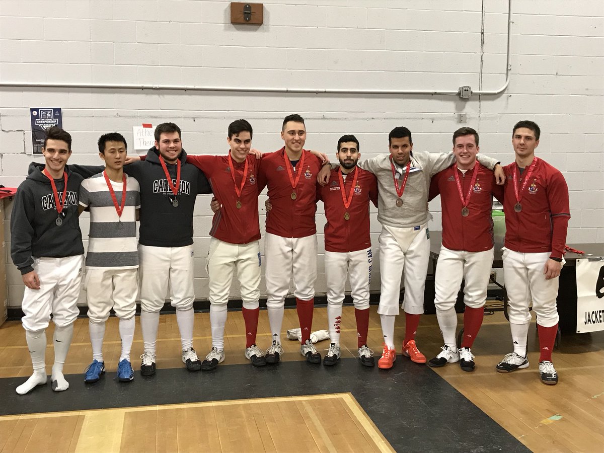 davidhowes27's tweet photo. Great first day at the Carleton Invitational. Gold and bronze for our @RMCPaladins men’s sabre teams and bronze for women’s epee! https://t.co/hoGNxgKCsX