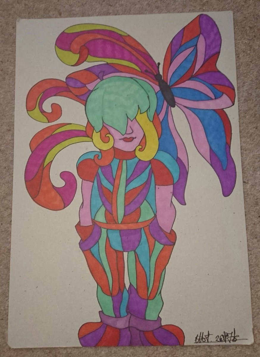 margherita_toma's tweet photo. My #Sharpie #markerpens #drawing #ofmine #butterflyboy #immagination #colors #Pens #colours #colourfull https://t.co/P5BPJe8i4D