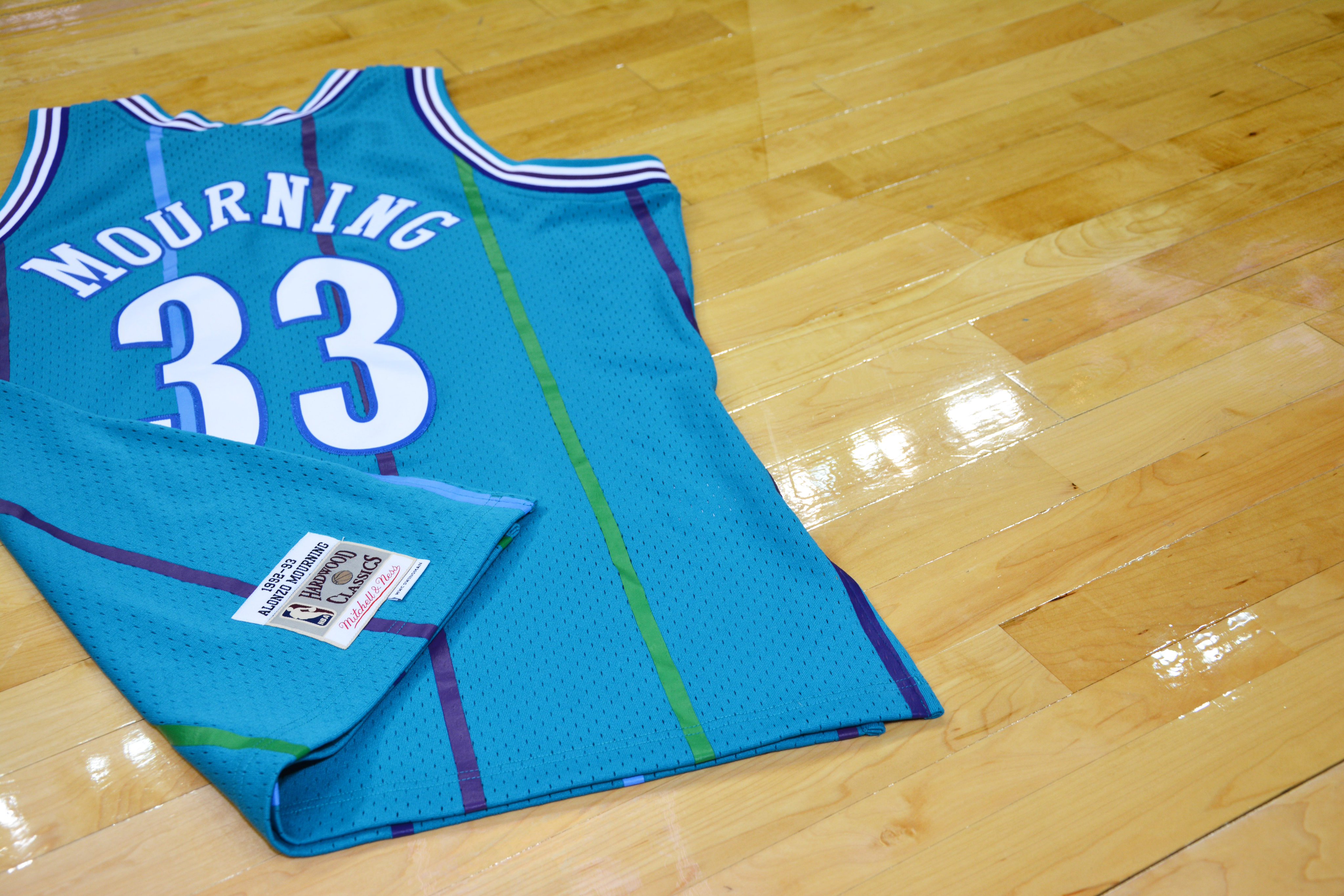 Mitchell and Ness Swingman Jersey HWC Charlotte Hornets Alonzo Mourning  blue Alonzo Mourning 1992/93 Teal