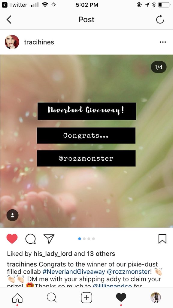 RozzMonster's tweet photo. On the upside. I got home from a ten hour shift and saw I won @TraciHines #NeverlandGiveaway ! How exciting. 😍✨🤩 https://t.co/VACW3cayXQ