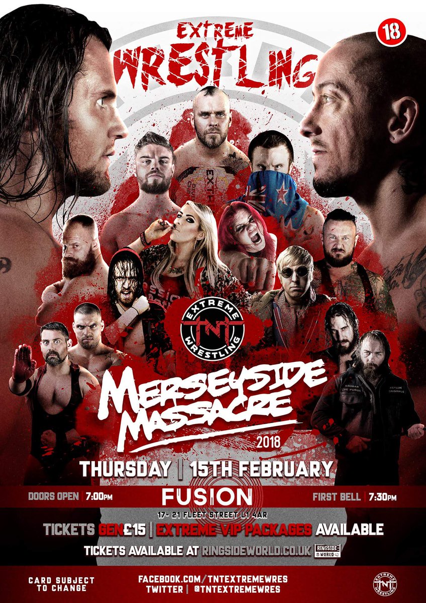 Steviejames1986's tweet photo. #WeCantBeStopped
#KingsWillFall
#OutlawsWillRise
#ThePurge will be the @TNTExtremeWres #TagTeamChampions
#MerseysideMassacre2018 it starts with the #TheHunterBrothers on the
15th February
Extreme VIP are now SOLD OUT, only general tickets available at
https://t.co/bNRCgkVEjB https://t.co/wDgnFDAvGF