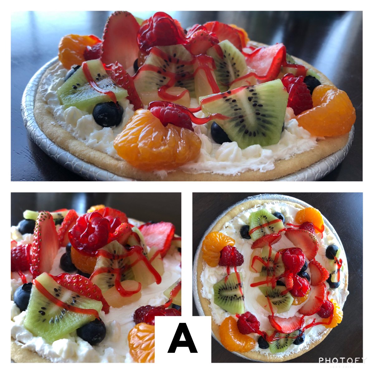 mandyash14's tweet photo. Snow day=Our version of Kids Baking Championship with my 7 &amp; 10 year old, dessert pizza style! Yes, that’s lemon curd in pizza B! 🍋 Voting now open!! 🏆😀 Thanks for inspiring kids to create in the kitchen @KidsBakingChamp @duffgoldman @Wolfiesmom !! https://t.co/zjYD5h8RUM