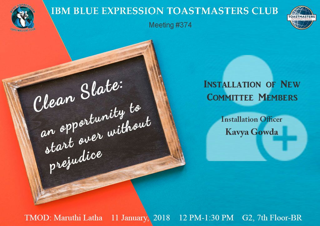 bluexpressiontc's tweet photo. Installation ceremony of #BETC #Toastmasters #publicspeaking #d92 : Clean slate to start 2018 with. https://t.co/2m8RVcOMUI