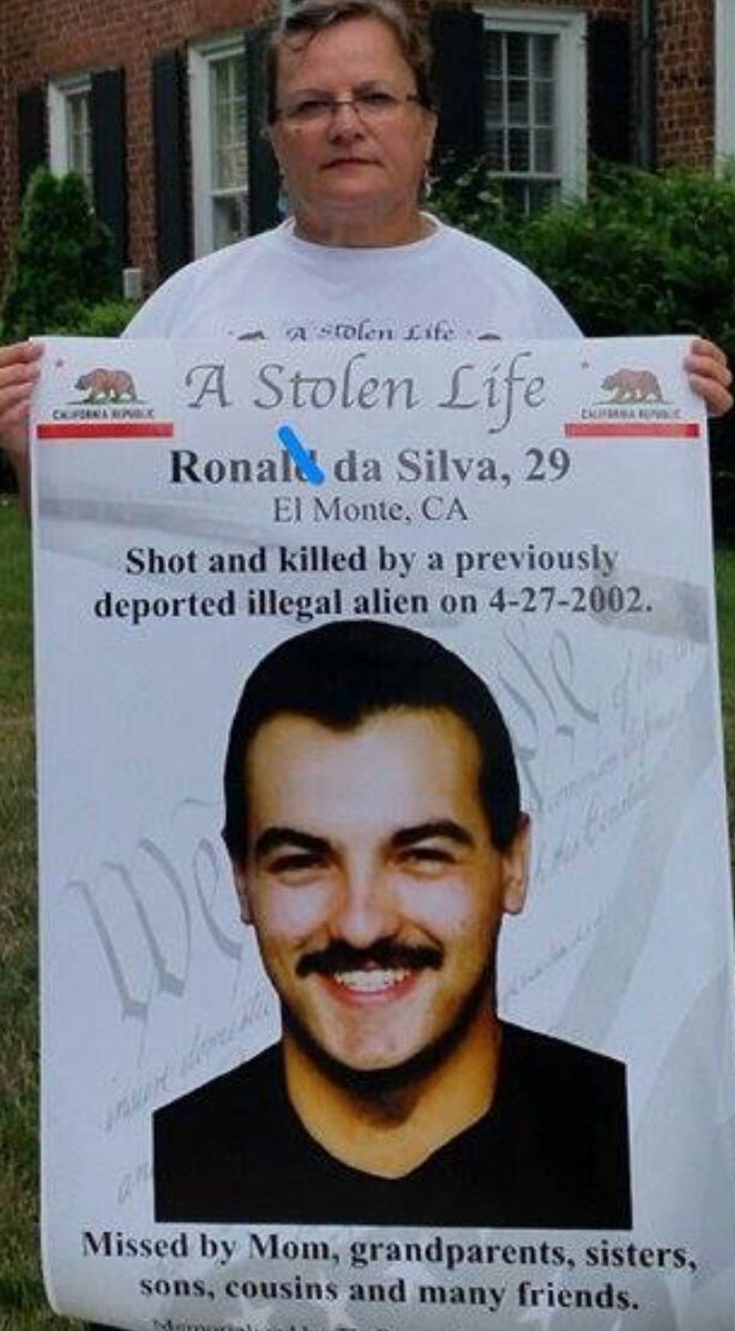 CB618444's tweet photo. 😓”My son was shot &amp; killed by a previous deported illegal that hid in #Mexico after the murder. His #American based GF sent him $ she received thru #Welfare” 

Say his name &amp; retweet to show support 👉RONALD DA SILVA 💖

#NoAmnesty #NoAmnesty NO NO https://t.co/KDNb5xXZDH