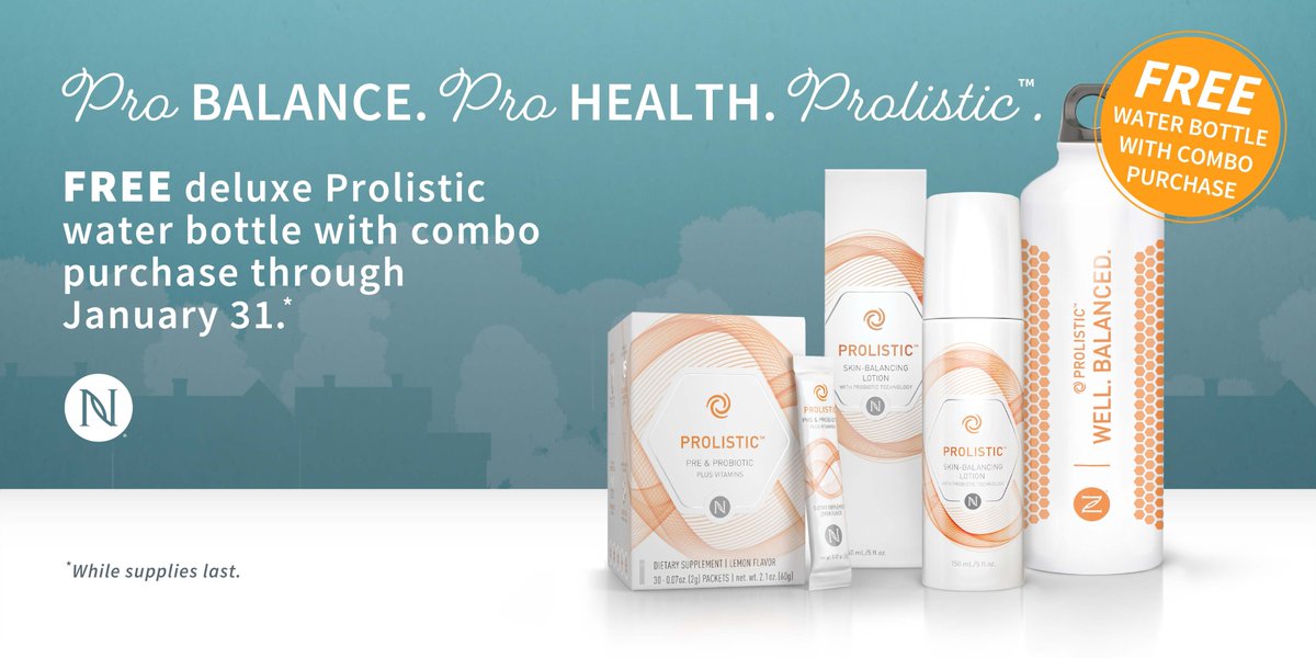 NeoraOfficial's tweet photo. Now through January 31st, Brand Partners and both new and existing Preferred Customers can purchase the Prolistic Lotion and Probiotic Powder Combo before anyone else – and receive our exclusive, limited-edition water bottle for FREE. #Prolistic *Available in the US only https://t.co/iLdhXG7FAv