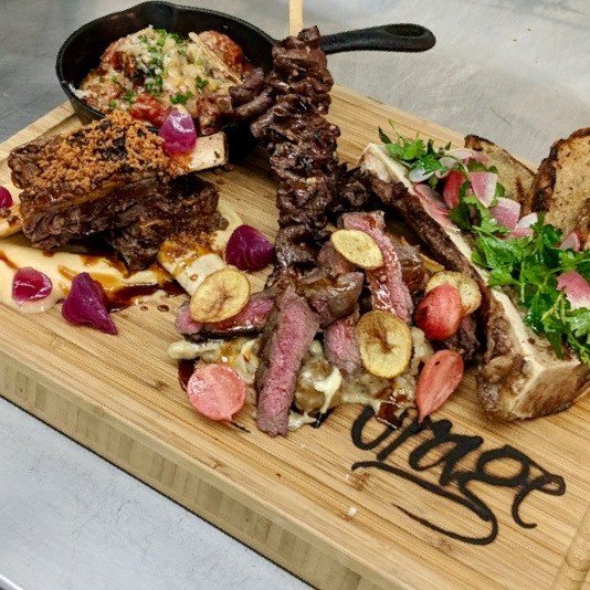 forageVancouver's tweet photo. If it’s Saturday it must be #bisonboard day. Tonight’s board features braised shortrib, roasted bone marrow, grilled ribeye cap skewers, bison heart tataki, grilled ribeye steak and @_gfung sourdough for the marrow. #bringfriends https://t.co/2EcN6sAJV8
