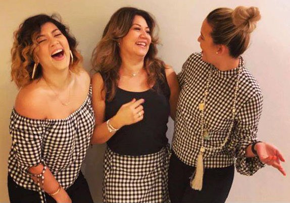 Tessanne's tweet photo. When you see each other for the first time today and yuh JAW drop!!!! Wtf??? We clearly all had the same idea!!! #MYSisters #SisterSister #TheChinity #myPeople #mycheerleaders #mysecretkeepers #lovedembad #reunitedanditfeelssogood #TessieTerrieTami https://t.co/96gExZb08I