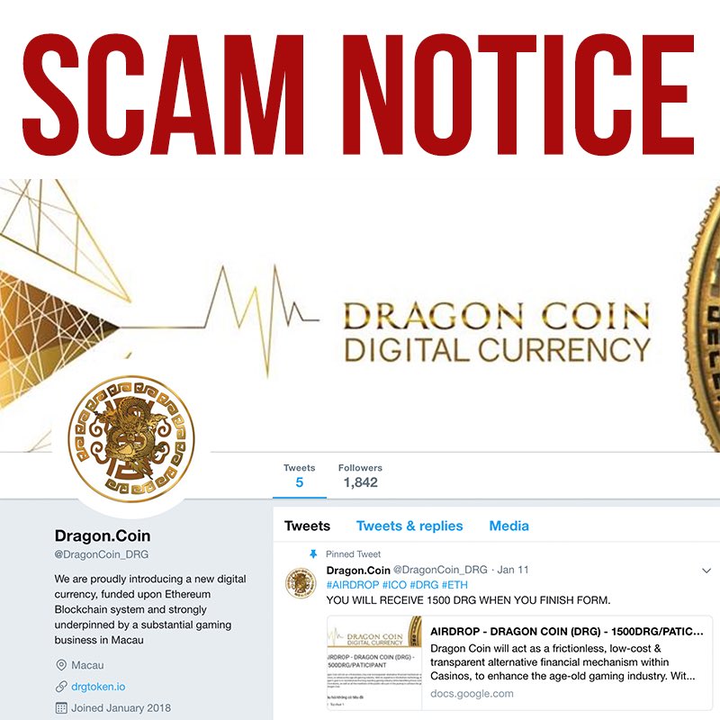 dragoncoin's tweet photo. #Notice Please be aware that this is not our official Twitter handler. Follow @DragonCoin instead. #Alert #FakeAccount #DragonCoin https://t.co/soLHwWf2Rk