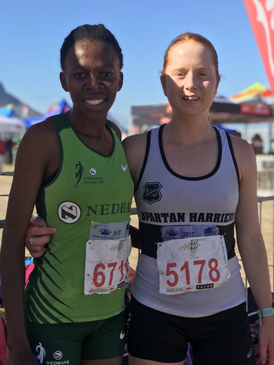 baytobayrace's tweet photo. First and second place in our 15km ladies race at NutriBullet #baytobay2018 Vuyiseka Nkumenge and Sophie Cole. @NutriBulletSA @FalkeSA @modern_athlete @TopEventsSA #Upyoursmileage https://t.co/LqoY8tkrLI