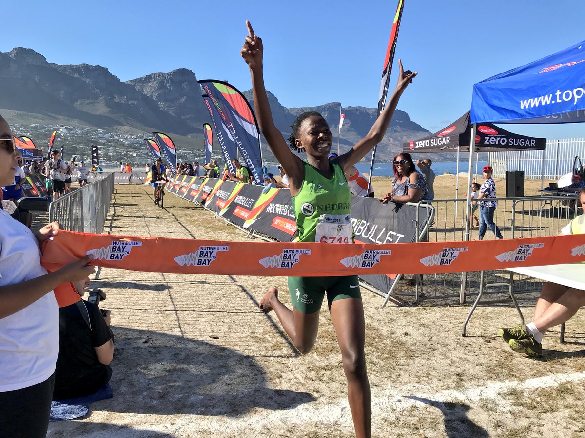 baytobayrace's tweet photo. First and second place in our 15km ladies race at NutriBullet #baytobay2018 Vuyiseka Nkumenge and Sophie Cole. @NutriBulletSA @FalkeSA @modern_athlete @TopEventsSA #Upyoursmileage https://t.co/LqoY8tkrLI