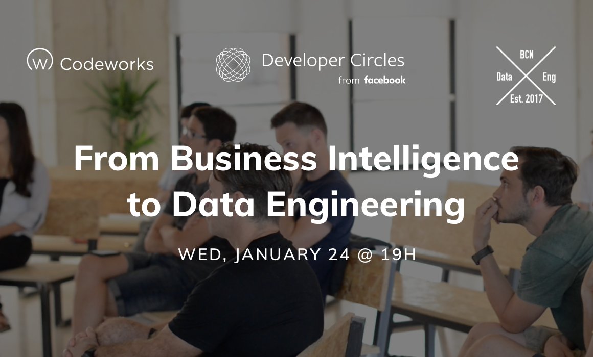 simonstubben's tweet photo. Next BCN Data Engineering event is the 24th of January @codeworksbcn! Join us: From Business Intelligence to Data Engineering https://t.co/FvTiyU3bLA #DataScience #BigData #bcndataeng https://t.co/uVh4hQxj8V
