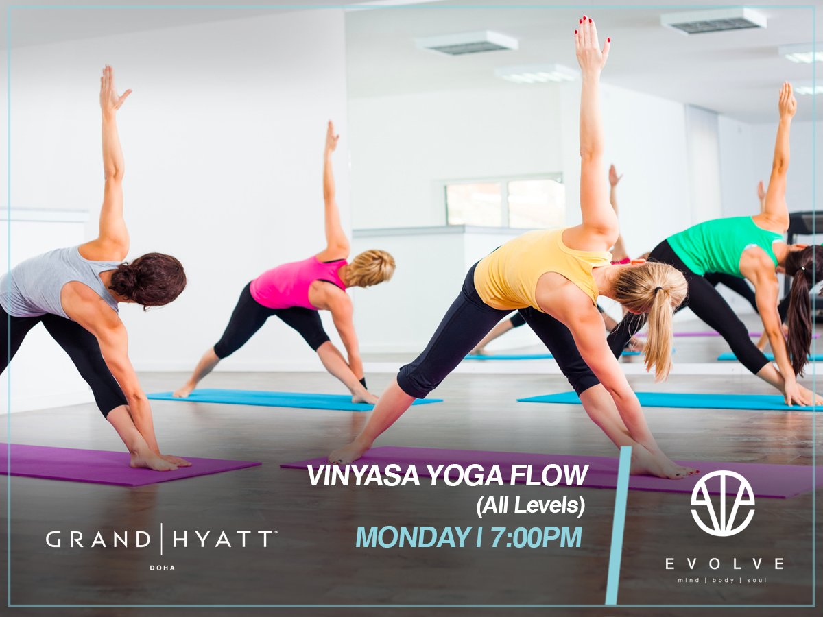 EvolveQatar's tweet photo. Join us for a Vinyasa Yoga Flow Class every Monday at Grand Hyatt Doha from 7.00 PM onwards.
#teamevolve #evolveqatar #yoga #vinyasa #grandhyatt #doha #fitness #classes #qatar https://t.co/XnTw5Cx5tH