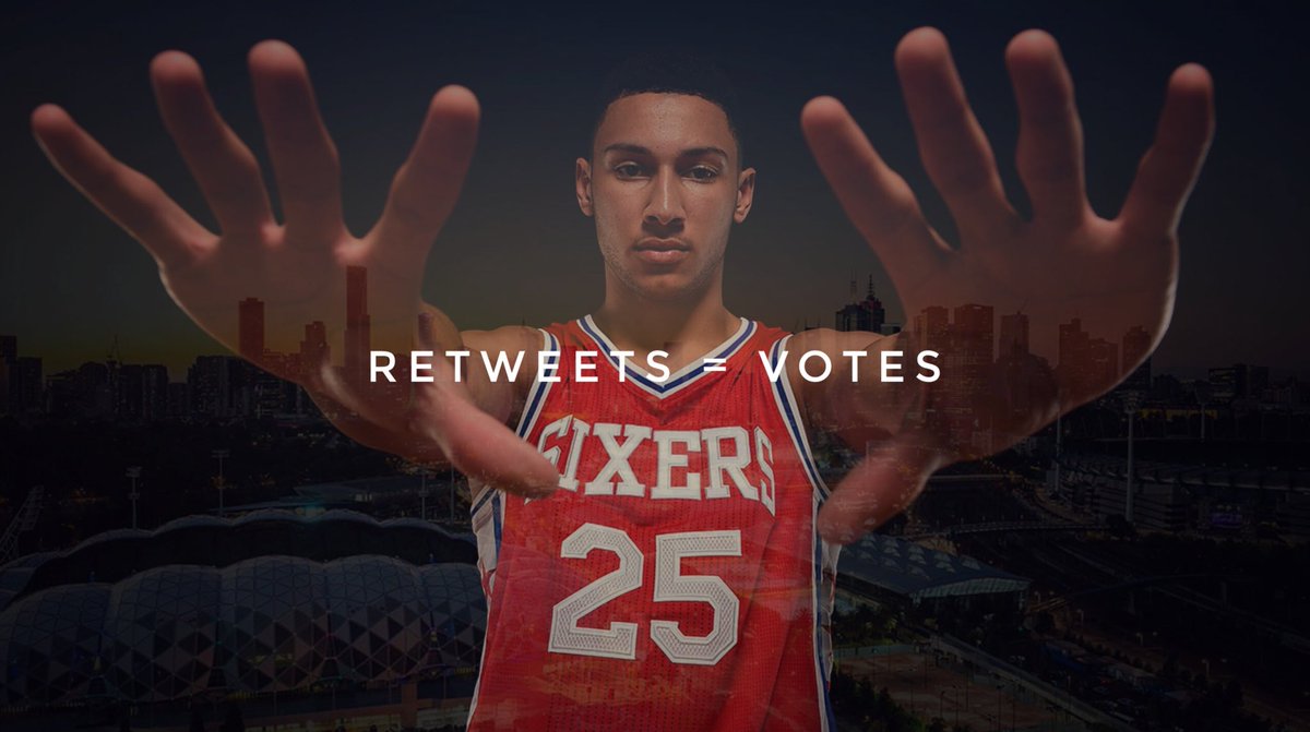 Scott Pendlebury (@sp_10) on Twitter photo Retweets = Votes
Let's send <a href="/BenSimmons25/">Ben Simmons</a> to the <a href="/NBAAllStar/">#NBAAllStar</a> game!
Let's go πͺ #NBAvote Retweets = Votes
Let's send <a href="/BenSimmons25/">Ben Simmons</a> to the <a href="/NBAAllStar/">#NBAAllStar</a> game!
Let's go πͺ #NBAvote