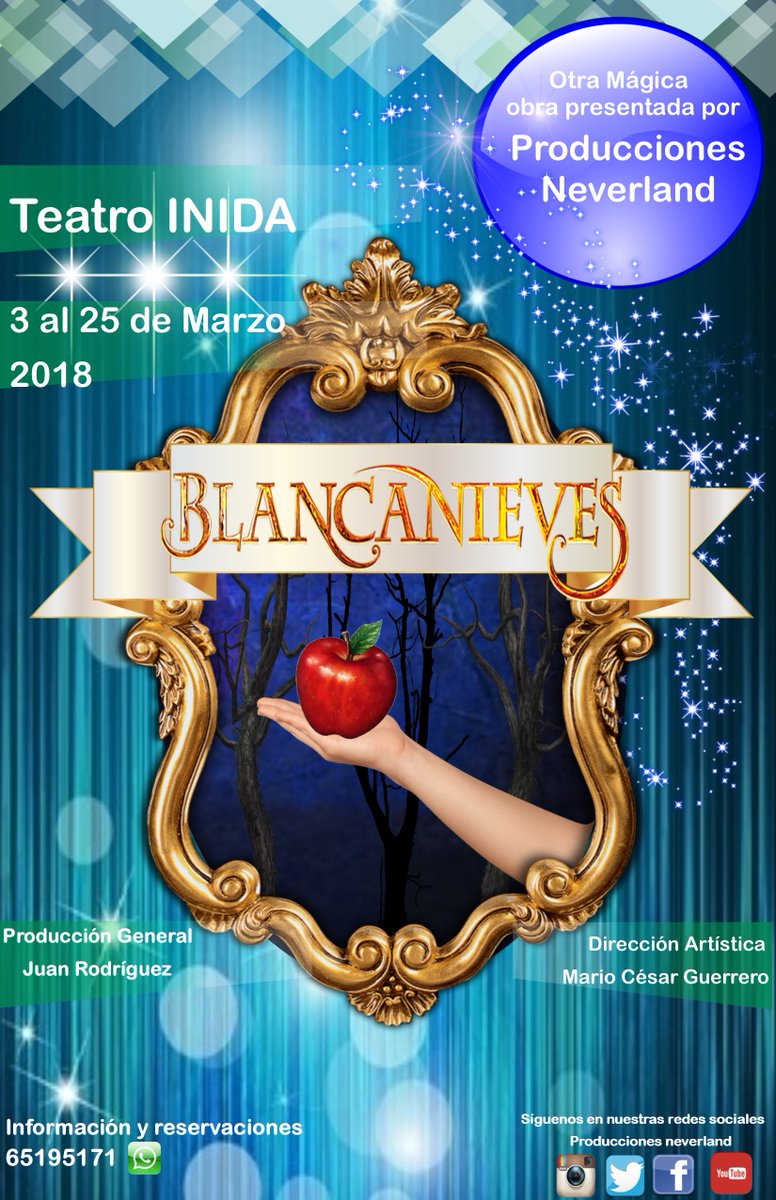 neverlandteatro's tweet photo. En el mes de Marzo , una de las historias mas bella de todos los tiempos Blancanieves . @TeatroInida https://t.co/336hFjKisG