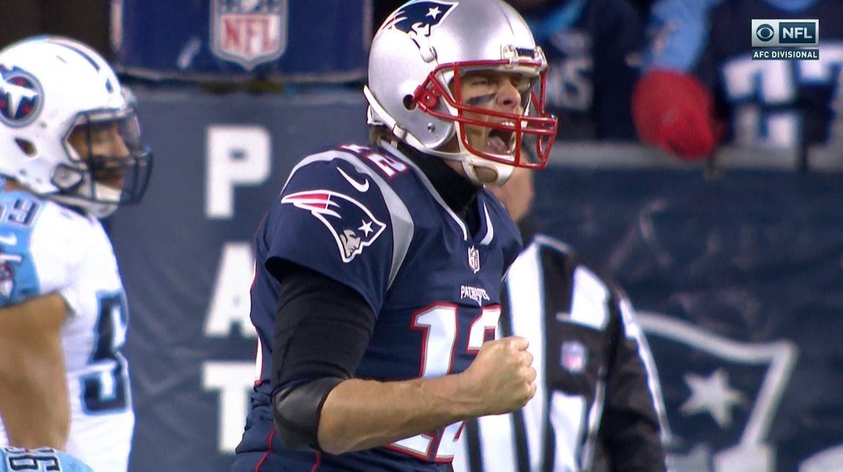 The Sporting News on X: Tom Brady fist pump. Patriots are rolling with 28  unanswered points. #TENvsNE  / X