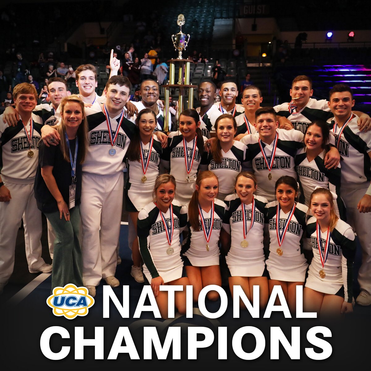UCAupdates's tweet photo. Congratulations to the University of West Georgia, Morehead State University and Shelton State Community College on your National Championship titles! #UCAnationals https://t.co/i9dkgloxST