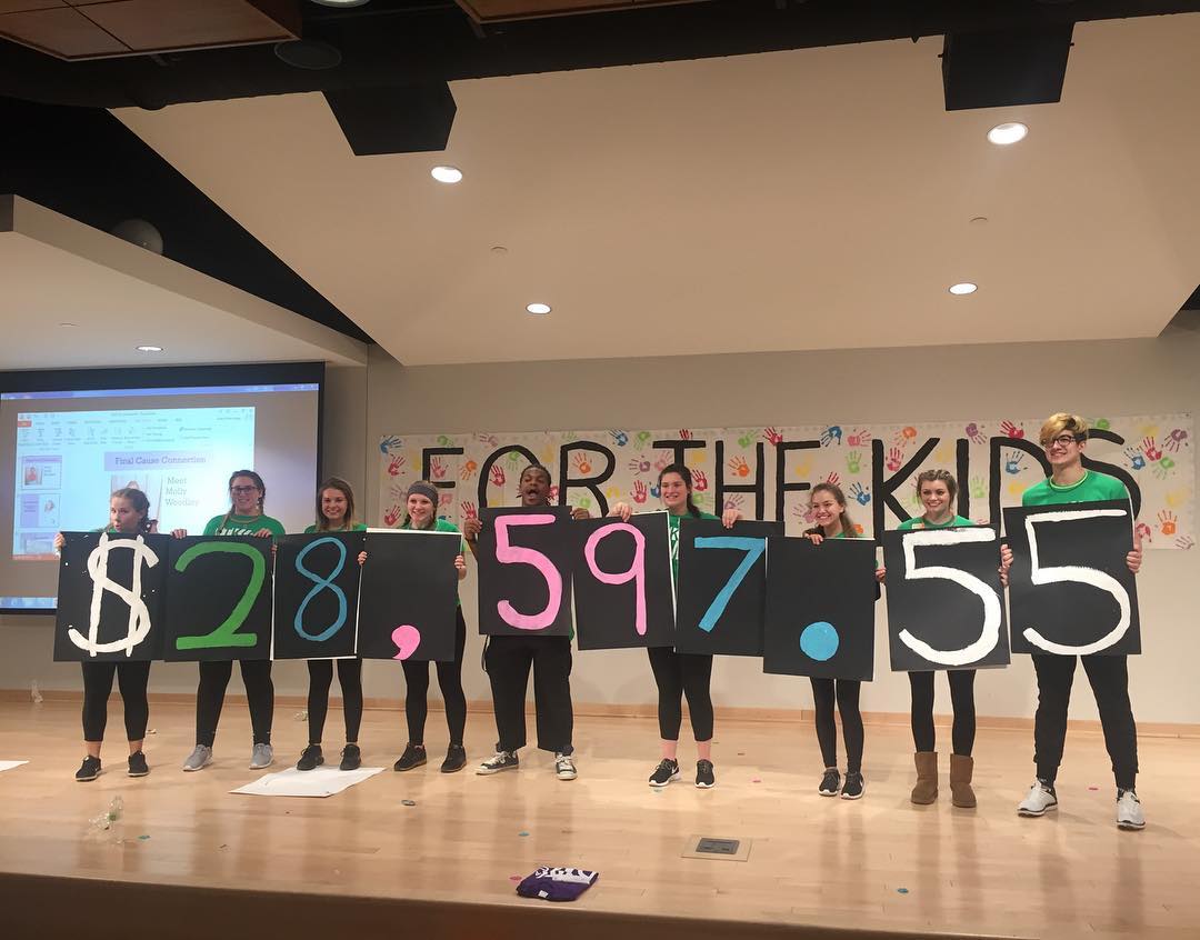 Congrats to <a href="/GrandViewDM/">GV Dance Marathon</a> for raising $28,597.55 this weekend! Thank you for the difference you make for patients and families. #FTK