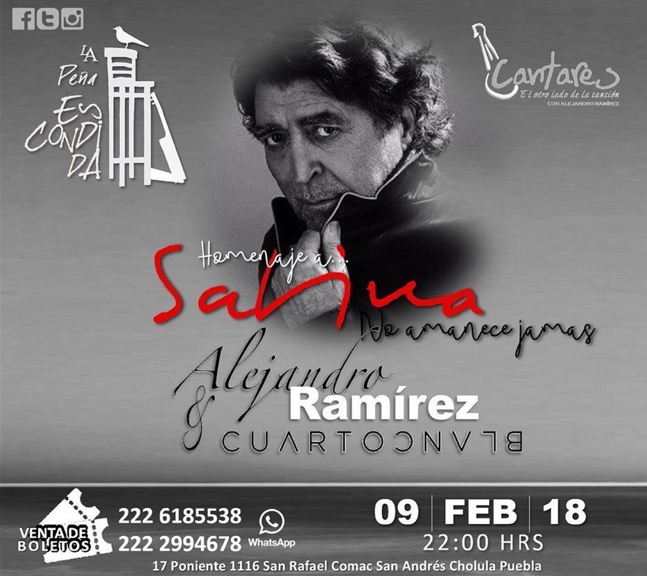 lapenaescondida's tweet photo. Homenaje a Sabina , @ramirisimo  y #cuartoblanco este 9 de febrero “Lo niego todo” incluso la verdad ! @cantares_ar @pueblabla @radiolunando @CoemagPuebla @PueblaExpres @Tercerallamadap @puevipturevista @LivMagazineMx @DiariodePuebla https://t.co/jOY4iPfnfw