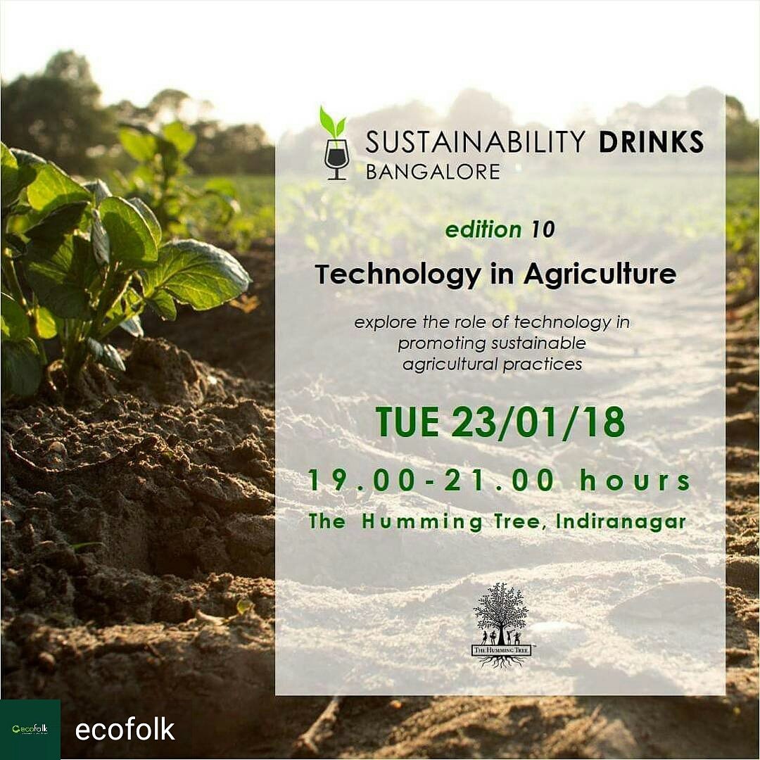sustydrinksblr's tweet photo. 23rd January. Technology in Agriculture. At Sustainability Drinks Bangalore
#SDBLR #networking #bangalore @The_HummingTree
#agriculture
https://t.co/Hvmpc8HytD https://t.co/pPIR4jg4Nn