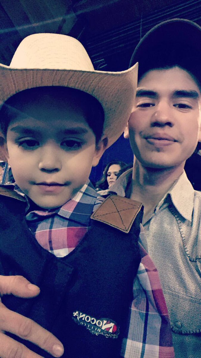 flaco_one's tweet photo. One of my pride and joys! He was so excited to go watch the bullrides again:) Excuse my eyes, I was exhausted 💤 #PBR #ChicagoInvitational https://t.co/uCcvOfC9xN