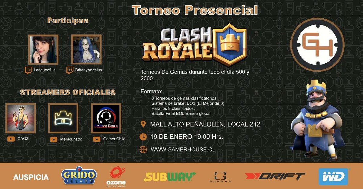 ¡NO OLVIDAR!

Este 19 de enero a las 19:00 Hrs;Mall Alto Peñalolén, Local 212.

Junto con nuestros streamers Chilenos, junta llena de torneos, premios, sorpresas y más. ¡ESPERAMOS LA MAYOR CANTIDAD DE GENTE PARA CRECER COMO COMUNIDAD! Dejando de lado todo.