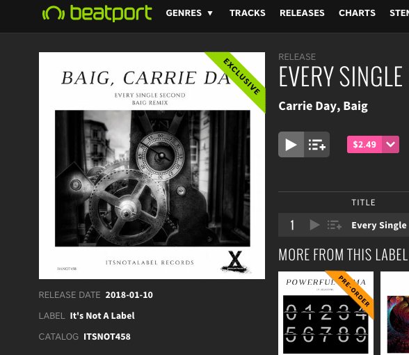 baigmusic's tweet photo. New release: Carrie Day - Every Single Second (Baig Remix) out now on @beatport (Link in Bio). Be sure follow @CarrieDayMusic &amp; @ItsNot_A_Label and support their music!! Thanks for listening 🙏#beatport #everysinglesecond #remix #carrieday #itsnotalabel #edm #trance #TranceFamily https://t.co/g0y6nbcByn