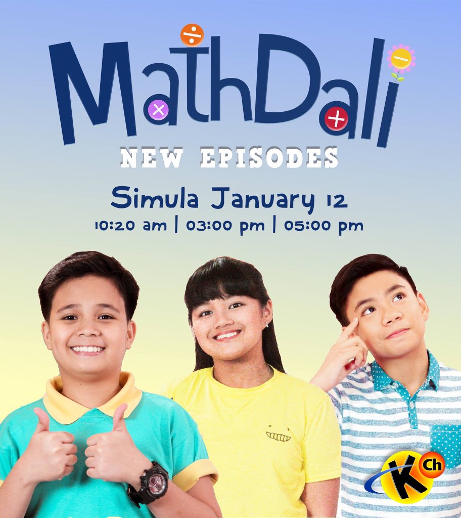 ABSCBNpr's tweet photo. Sila JB Agustin, Sofia Millares, at Lance Lucido ang mga bagong chikiting na makakasama mo sa pag-aaral ng Math lessons ngayong 2018! Huwag palampasin ang mga mapupulot na aral sa #MathDali na mapapanood sa #KnowledgeChannel! https://t.co/RGDWhufAAQ